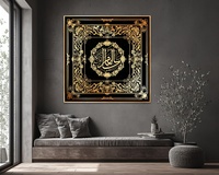 Peinture calligraphique dorée de luxe personnalisée, impressions sur toile islamique du Coran, art mural musulman pour la maison, huile pour projets de décoration intérieure