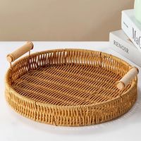 Panier à fruits et légumes nordique en PP tissé à la main PENG YE XZ01 avec doubles poignées pour le salon, rangement domestique, support pour fruits secs