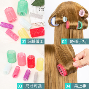 Ruleros para el cabello sin calor, cilindros de plástico de colores aleatorios, paquete de 6, para dar volumen y peinar. - Product Image 3