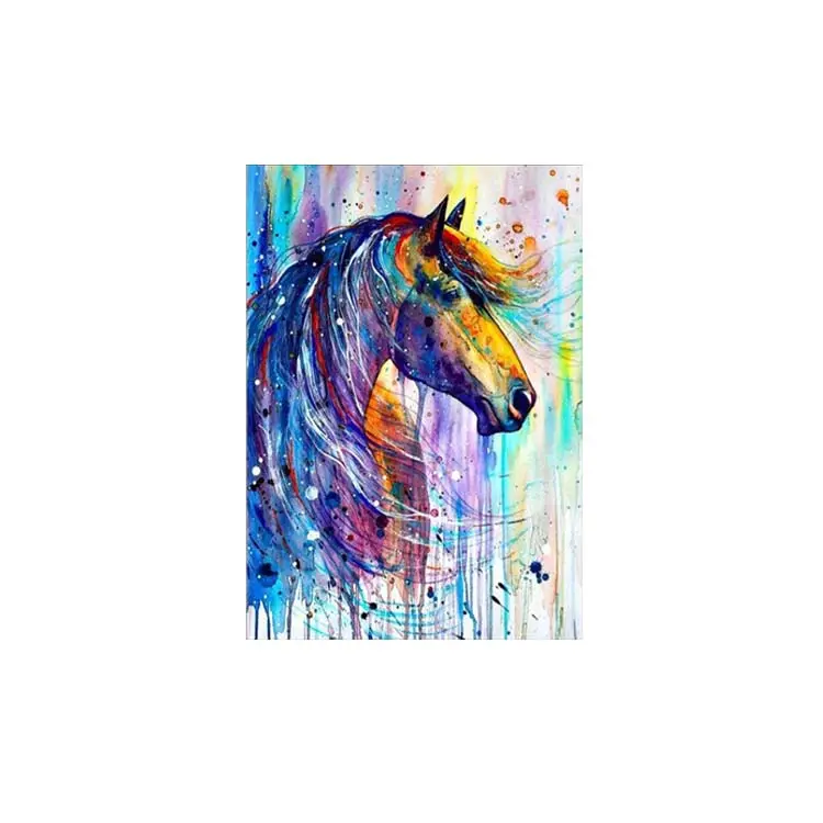 GJDP034 hot sale Custom 5D diamond painting Horse picture short lint canvas full drill canvas painting