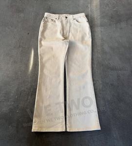 Fabricante de pantalones vaqueros de cintura alta ropa de calle elástica blanca de gran tamaño campana inferior <span class=keywords><strong>Bootcut</strong></span> acampanado personalizado Pantalon Homme hombres Jean - Product Image 1