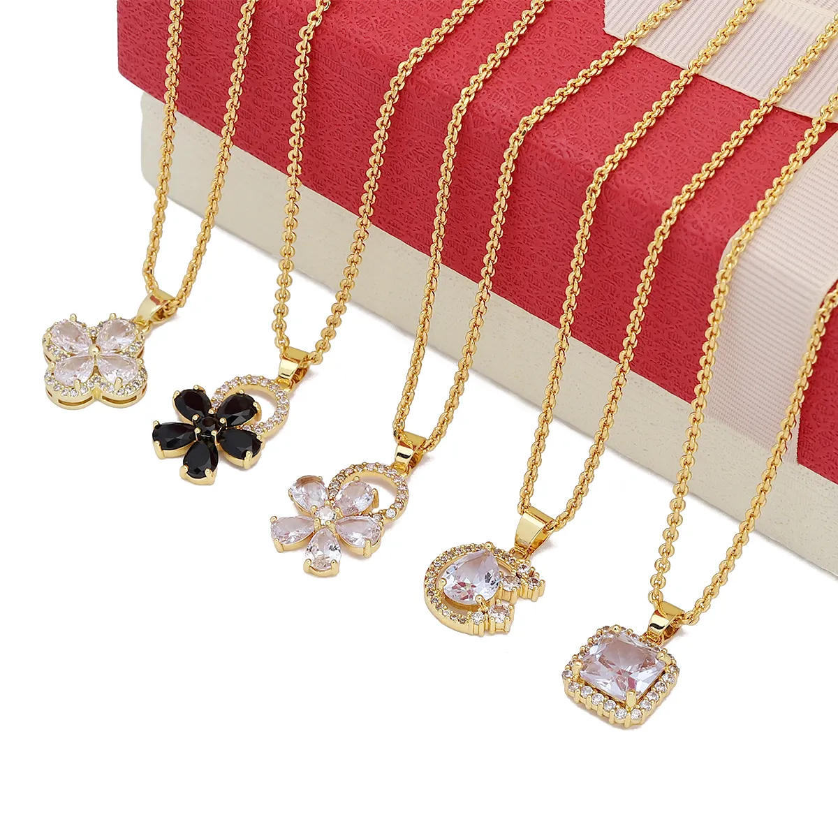 Jin Xiuxing Trendy Women's Jewelry Pendant Flower shaped New Design 24 Gold Plated Pendant Gold Chain