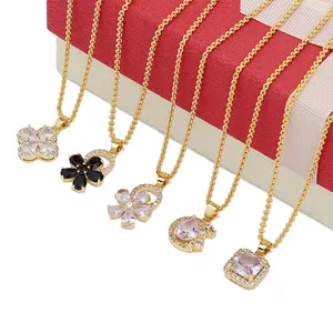 Jin Xiuxing Trendy Women's Jewelry Pendant Flower Shaped New Design 24 Gold Plated Pendant Gold Chain