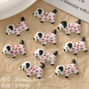 Bouton animal en porcelaine pour la décoration de vêtements pull-over perlé accessoires créatif dessin animé mignon lapin chiot chien <span class=keywords><strong>argile</strong></span> céramique - Product Image 6