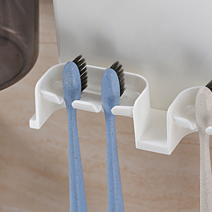 Multifuncional plástico montado na paredeEscova de dentes segurar titular de amostras limpador Copo dispensador de pasta de <span class=keywords><strong>dent</strong></span> - Product Image 3