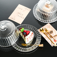 Plat à beurre en verre rectangulaire transparent écologique de 7 pouces avec couvercle pour la cuisine et la salle à manger