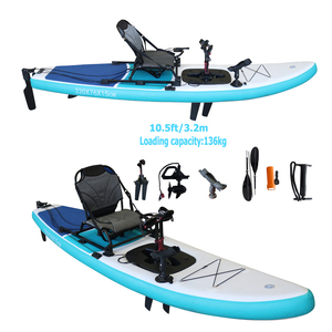 Kayak gonflable à pédales à une place de 10,5 pieds avec moteur électrique pour la pêche et les excursions, planche de <span class=keywords><strong>SUP</strong></span> pliable en PVC pour 1 personne - Product Image 1