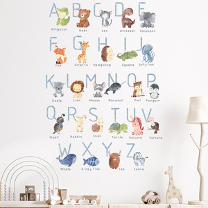 26 lettere inglesi <span class=keywords><strong>con</strong></span> animali da parete adesivo decorazione <span class=keywords><strong>per</strong></span> bambini autoadesivo in pvc decalcomanie <span class=keywords><strong>per</strong></span> parete - Product Image 2