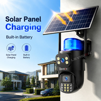Système de caméra de sécurité solaire LS VISION 4K sans fil, caméra CCTV extérieure WiFi PTZ avec panneau solaire et sirène pour la sécurité domestique