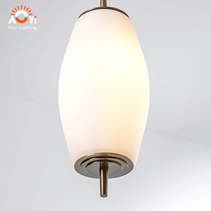Lampadario Moderno Minimalista a 6 Luci <span class=keywords><strong>in</strong></span> <span class=keywords><strong>Vetro</strong></span>, Lampada a Sospensione Creativa <span class=keywords><strong>in</strong></span> <span class=keywords><strong>Vetro</strong></span> Opalino Bianco per Sala da Pranzo e Camera da Letto - Product Image 2
