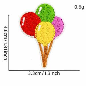Patch thermocollant brodé à l'effigie de paysages mignons sur le thème du voyage : Soleil, Montgolfière, Arbre, Avion - Product Image 3