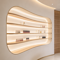 Station de travail en bois personnalisée pour manucure, chaise légère avec éclairage LED, finition stratifiée, décoration élégante pour salon de manucure