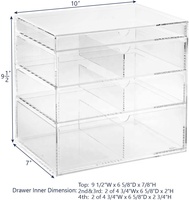 Boîte cosmétique de luxe personnalisée en acrylique avec tiroir, organisateur de maquillage transparent multicouche pour rouges à lèvres et pinceaux