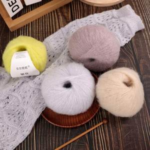 Lana mohair hilo Color cálido hilo de felpa ropa de invierno bufanda sombrero suéter tejido a mano - Product Image 3