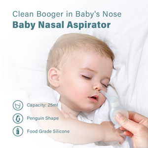 Aspirador nasal de material de silicona para bebés recién nacidos, pingüino suave, Punta larga, succión Nasal, herramienta de limpieza, aspirador Nasal - Product Image 3