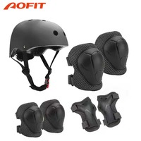 Kit de protection de sécurité pour vélo de sport pour enfants Aofit, casque ABS résistant aux chocs, genouillères, coudières, protège-poignets, ensemble de patins à roulettes pour enfants