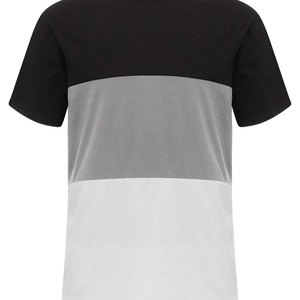เสื้อยืดคอกลมแขนสั้นผู้ชายแบบลำลองสีขาวดำเทาสามสี - Product Image 2