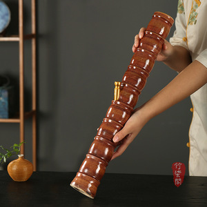 Bamboo <b>Hookah</b> Straight Type Lacquer Finish With Hose Portable Water <b>Pipe</b> For Smoking Set - Product Image 4
