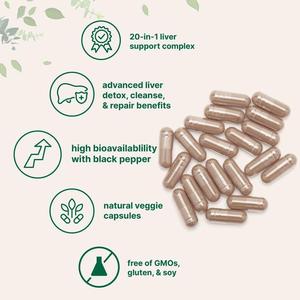Capsules de détoxification du foie Tk, très vendues, détoxification, purification et réparation avancées du foie, 60 unités - Product Image 3