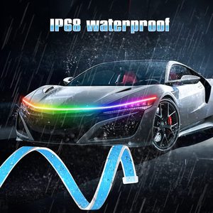 Luci LED Automotive esterno <span class=keywords><strong>RGB</strong></span> multi-colore LED flessibile cappuccio striscia di luce impermeabile 12V cofano motore <span class=keywords><strong>fari</strong></span> decorativi - Product Image 3