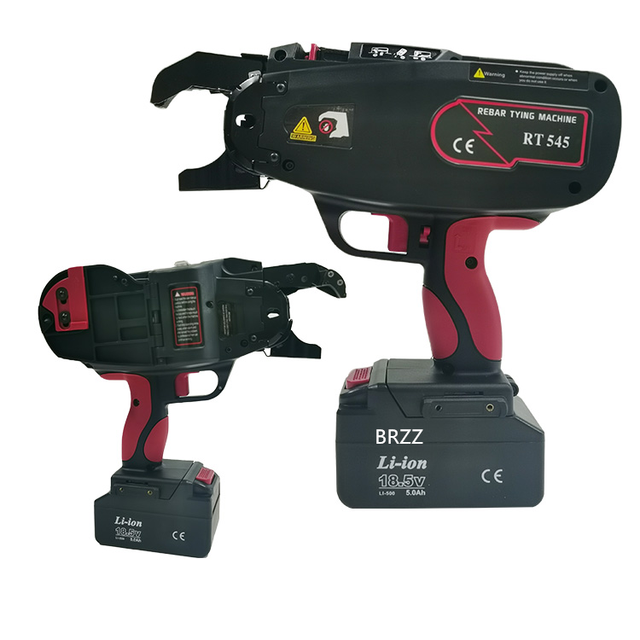 BRZZ Hot Sale Portable RT545 Motor Steel Bar Rod Tying Machine 4-45mm Rebar Strapping High Efficiency 5Ah Polymer Lithium Ion