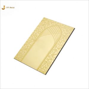 EX132 Decorative Stainless Steel <b>Sheet</b> <b>Mirror</b> Etched Rose Gold Gold Color for Elevator Cabin Interior Decoration - Product Image 4