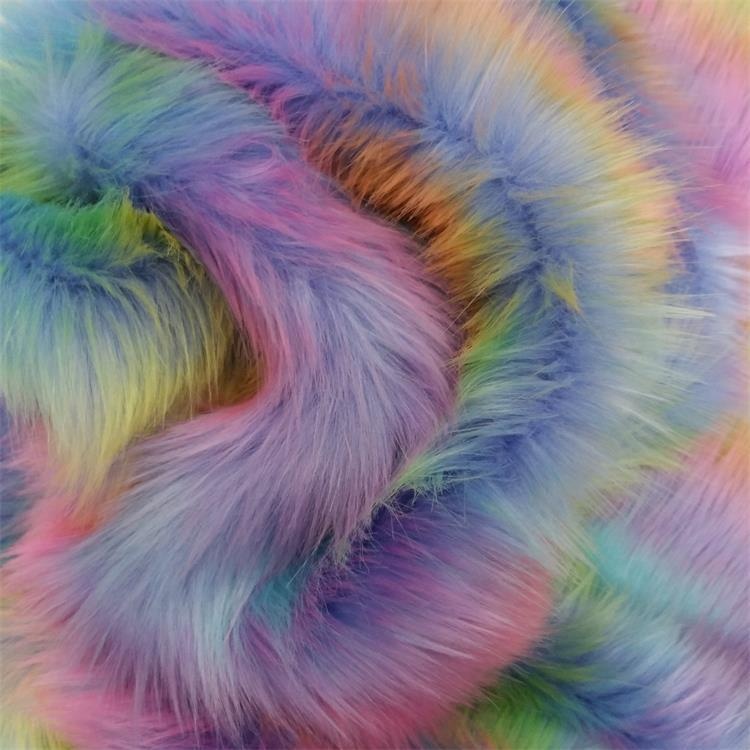 Высококачественная мягкая Радужная ткань из искусственного меха