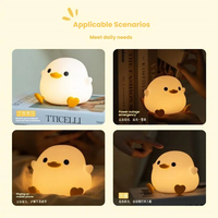 Veilleuse LED colorée en silicone en forme de canard avec capteur, lumière d'allaitement douce pour les yeux, pour chambre d'enfant et sommeil