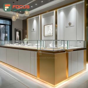 Modern Retail Kiosk Jewelry Showcase Metal Frame Mall Counter Glass Showcase - Product Image 5