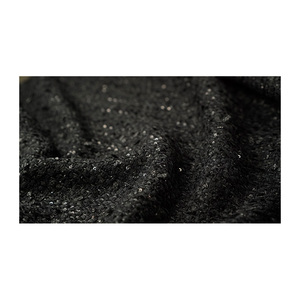 Tissu Tweed Fantaisie Coréen Haut de Gamme en Maille Métallique Noire – Textile Tissé Personnalisé OEM & ODM - Product Image 4