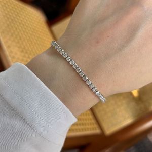 Dylam High Jewelry 925 Sterling Silver 3mm D Color VVS1 Moissanite Stones Tennis <b>Bangle</b> & <b>Bracelets</b> Women Tennis <b>Bracelets</b> Jewel - Product Image 5