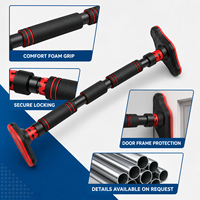 Barre de traction multifonctionnelle pour porte, barre de traction pour fitness, barre horizontale réglable en hauteur, installation sans vis pour usage domestique