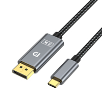 Câble USB-C vers DP 8K 60Hz 4K 144Hz HDR HBR3 DSC Type C Mâle vers DisplayPort Mâle Câble vidéo pour ordinateur portable tablette