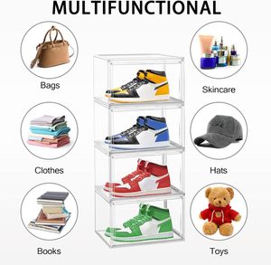 Transparent PP Injection <b>Foldable</b> Stackable Magnetic Door High Quality Sneakers Shoe <b>Box</b> - Product Image 4