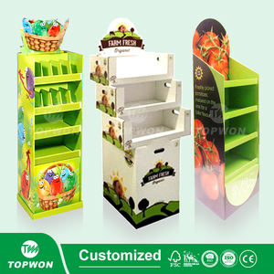 Estante de exhibición de cartón corrugado para frutas y verduras, estantes de papel para supermercado - Product Image 4