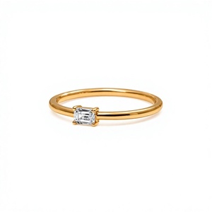 Emerald Cut Moissanite Solitaire <b>Ring</b> Minimalist Rhodium Plated 925 Sterling <b>Silver</b> <b>Dainty</b> Engagement Wedding Promise <b>Ring</b> Women - Product Image 6