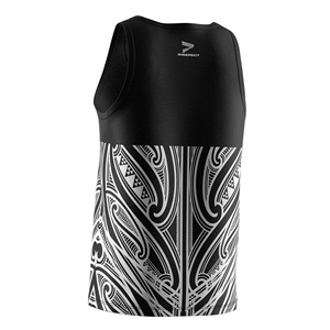 Kaus Jersey setengah sublimasi Dry-Fit olahraga desain baru rompi Rugby HD tanpa lengan bergaris kustom tenun ukuran besar - Product Image 6