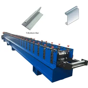 Aluminium Gegalvaniseerde Stalen Rolluik Deur Bodem Rail Rolvormmachine T Bodem Bar Lamellen Maken Machine