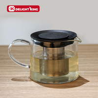 Borrey — théière de floraison avec filtre ss, théière en verre résistant à la chaleur, bouilloire pour le thé, avec infuseur