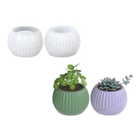 Klasik Grain 3D Modern minimalis Glossy dan kombinasi vertikal bentuk DIY silikon beton Resin plester Jar Pot vas cetakan