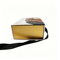 Caja de Regalo Rígida Plegable Portátil Impresa a Todo Color Personalizada, con Forro de Esponja Magnética de Lujo, Lazo de Cinta, Materiales Reciclados