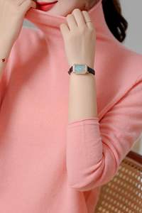 Suéter de <span class=keywords><strong>cuello</strong></span> <span class=keywords><strong>alto</strong></span> de Cachemira 100% sin costuras para <span class=keywords><strong>mujer</strong></span> Estilo informal Cómodo y elegante para el invierno - Product Image 5