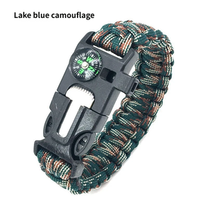 Bracelet de survie 5-en-1 en paracorde avec boussole, silex, sifflet et cadran pour l'évasion en extérieur - Product Image 4