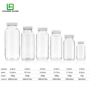 Meilleures ventes de bouteilles en verre carrées claires vides personnalisées de 2oz 6oz avec différents bouchons à vis - Product Image 3