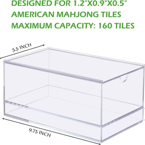 Customized Acrylic Mahjong <b>Box</b> Transparent <b>Stackable</b> for Easy Assembly <b>Storage</b> Organizer Custom Logo for Game Tiles Home - Product Image 2
