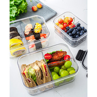 Cuisine transparente multi-fonction empilable plastique Transparent sans BPA réfrigérateur stockage des aliments boîte à Bento avec couvercle