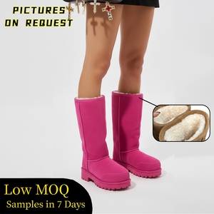 <span class=keywords><strong>Stivali</strong></span> Alti al Ginocchio da Donna <span class=keywords><strong>Marroni</strong></span> con Logo Personalizzato, in Pelliccia Rosa Caldo, con Plateau Rialzato e Design a Punta Larga, Caldi e Pelosi - Product Image 1