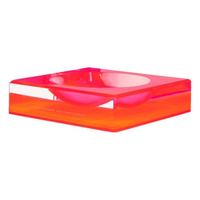 5.25x5.25x1.375 pouces 8.5x8.5x2.125 pouces bol à bonbons néon rose avec Logo imprimé plat à bonbons en acrylique AVF PMMA plateau à noix Fluorescent