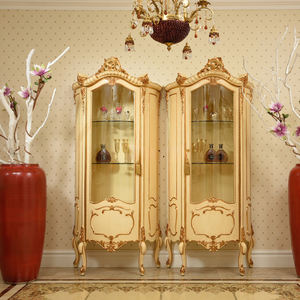 Lemari Anggur Villa Kayu Solid Gaya Prancis Antik Mewah Buatan Tangan dengan Pintu Kaca Dekoratif - Product Image 3