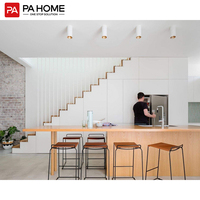 PA nouveau modèle conception poignée cachée résident meubles encart laque cuisine en bois en forme de L sous escalier armoires de cuisine
